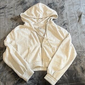 H&M Light Gray Cropped Hoodie